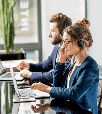 Business conference with headset