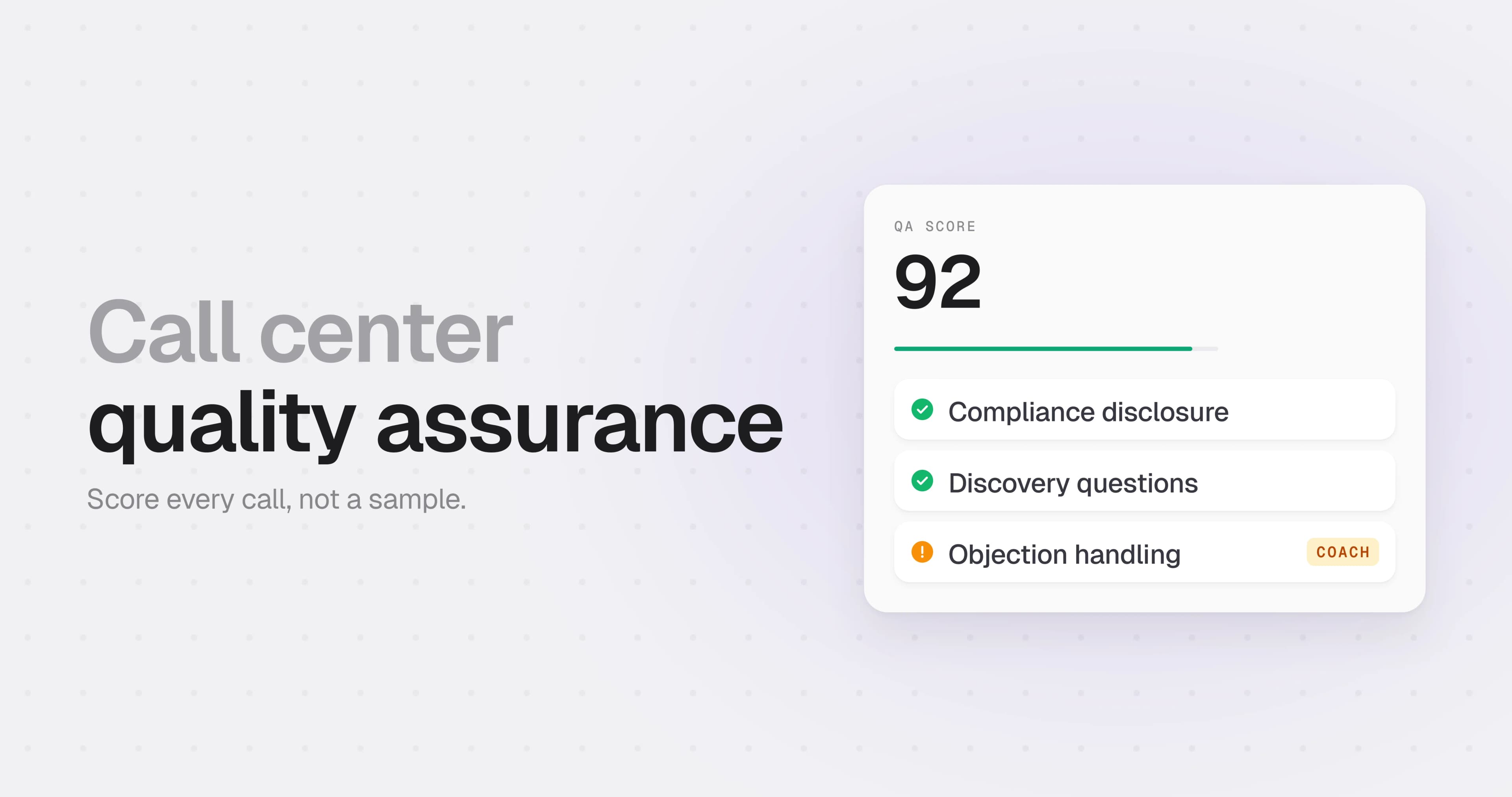 The cover image for Hooked's "Call Center Quality Assurance" article. It has an evaluation for QA score.