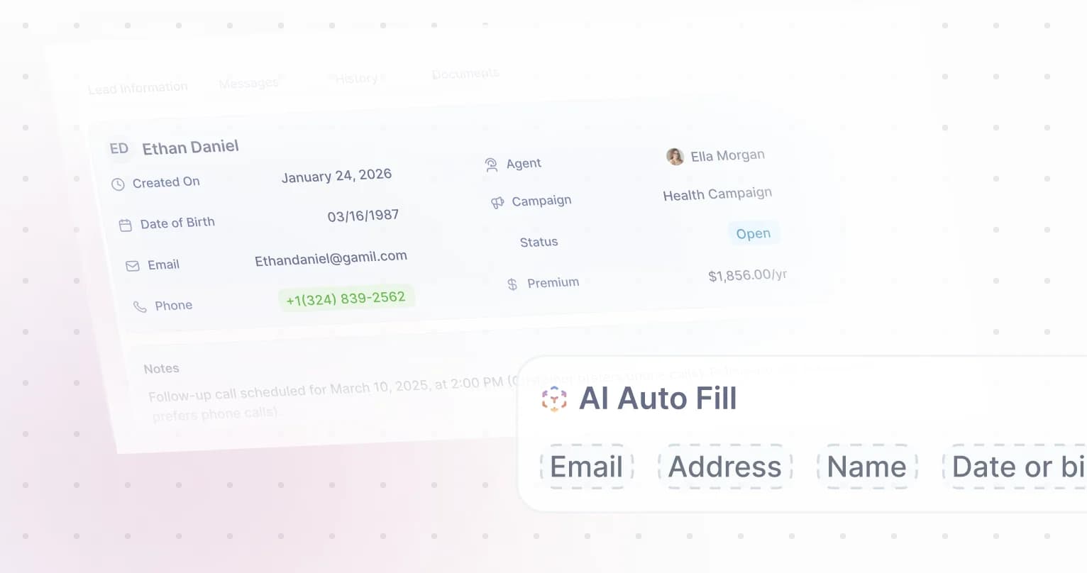 A Hooked customer profile in the background with the 'AI Auto Fill' function from Tacklebox AI on display