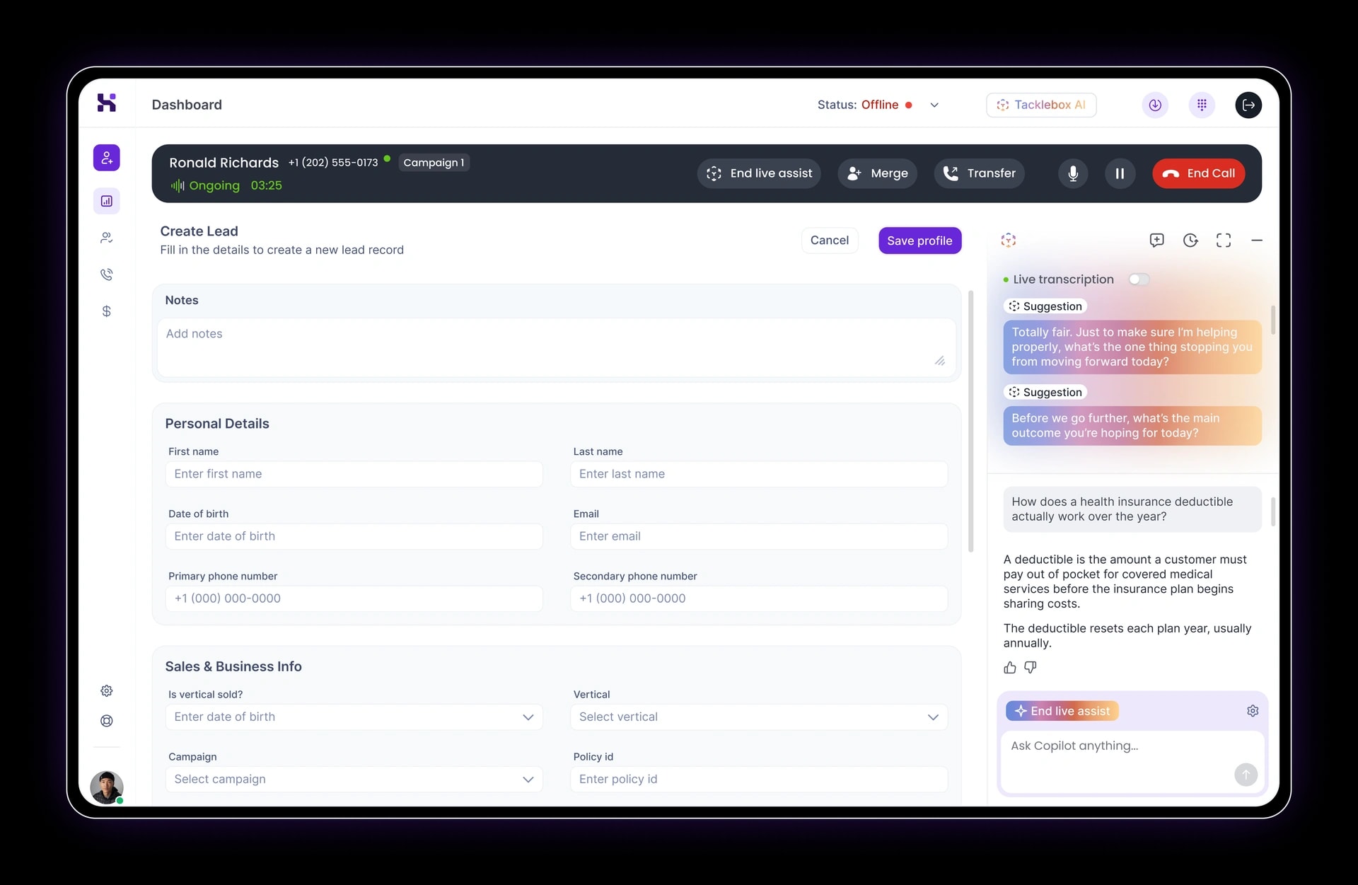 Hooked Tacklebox AI view