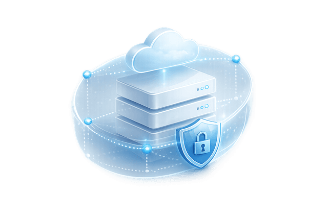Secure infrastructure cloud illustration