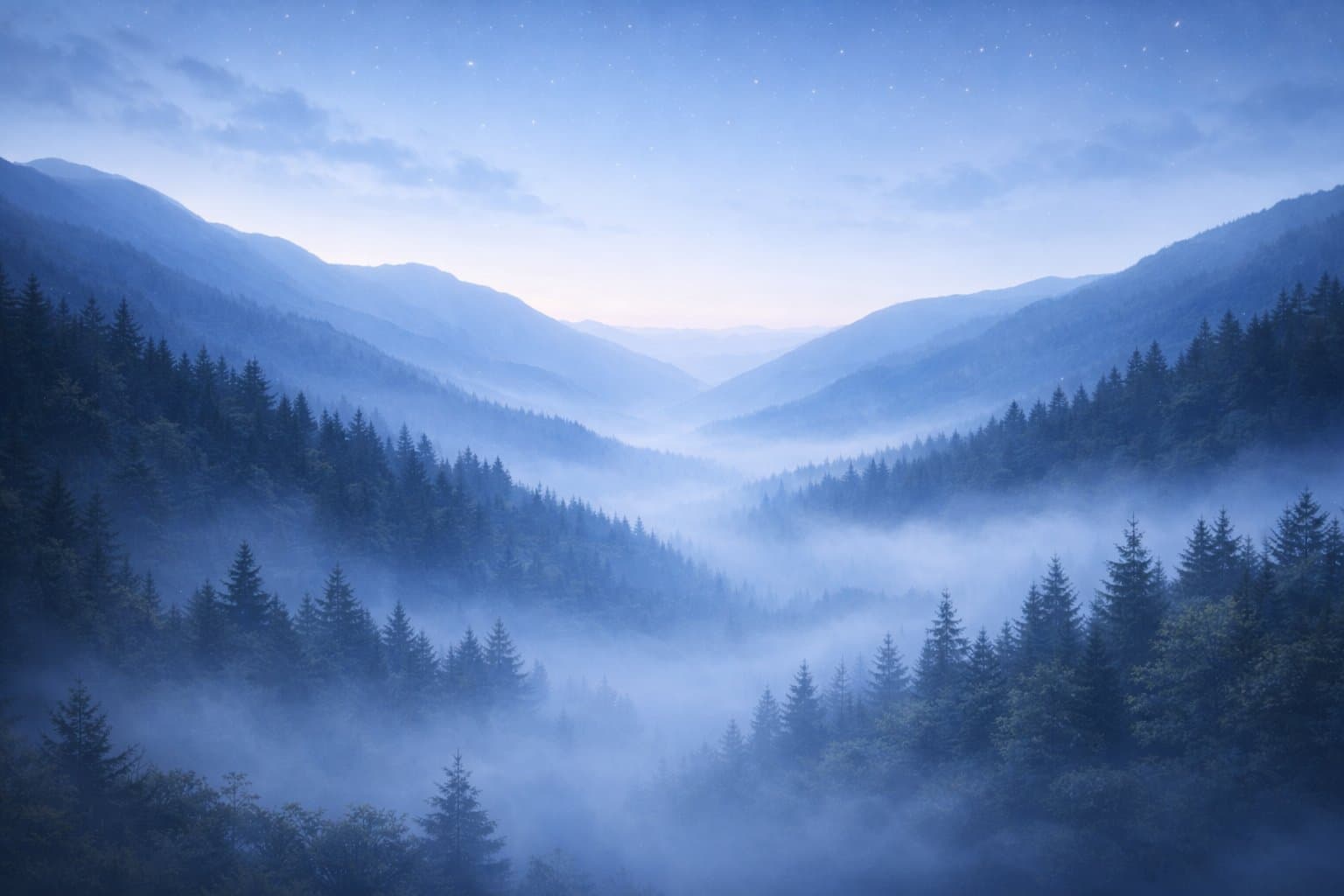 Misty mountain landscape