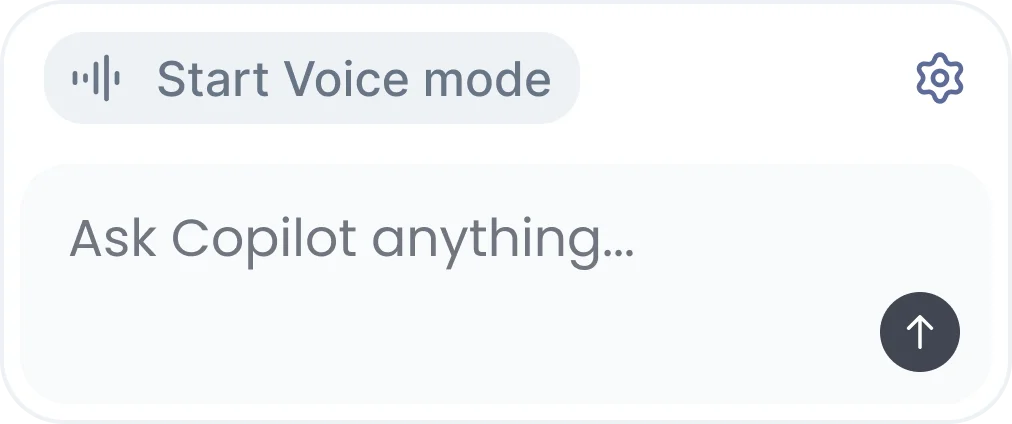 Copilot — Start Voice mode and Ask Copilot